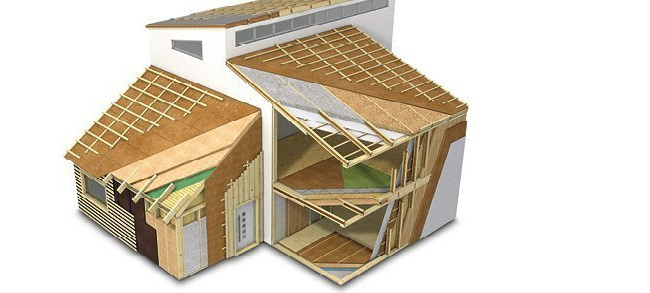 Zeichnung eines Hauses mit Dämmungsstellen